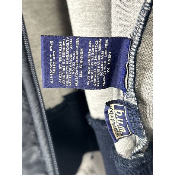 BUM Equipment Vintage Jacket Mens Extra Large Blue Varsity Bomber Track 90s - Picture 7 of 8